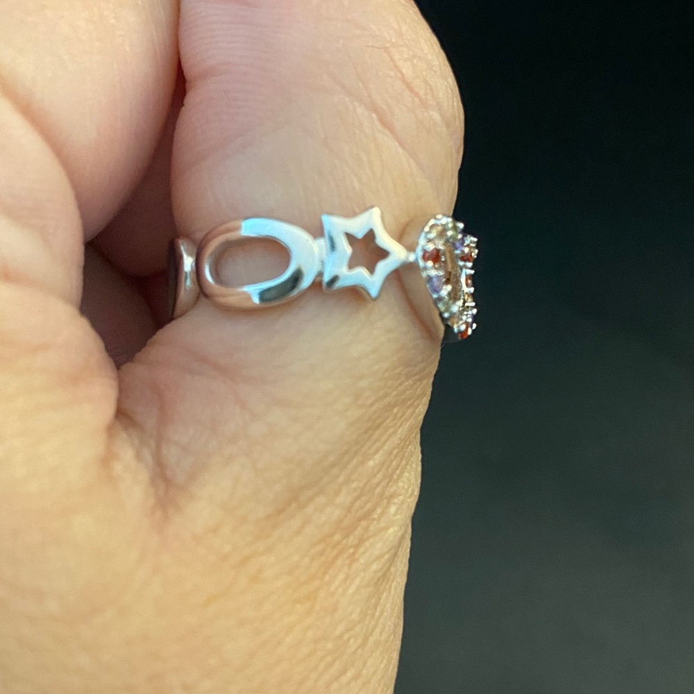 Multicolor Silver Heart & Star Ring ✨$5.95 Shipping✨ - Picture 8 of 9